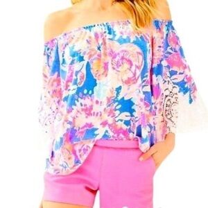 LILLY PULITZER Adie Shorts Pink Sunset 4" Inseam Size 4 NWT New